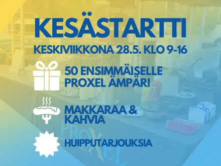 proxelin kesastartti tapahtuma 28 5 25 myymalassa seenintiella 1