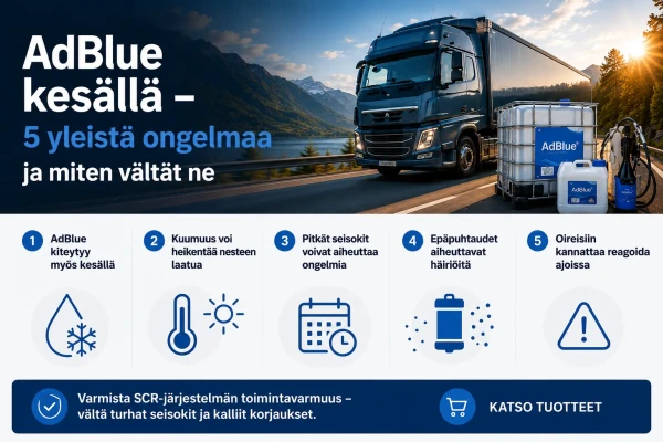 AdBlue kesällä – yleisimmät SCR-järjestelmän ongelmat raskaassa kalustossa