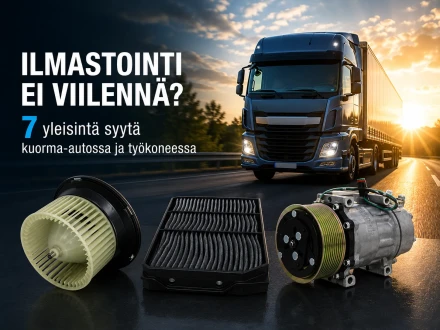 ilmastoinnin ongelmat kuorma autoissa ja tyokoneissa