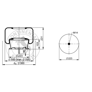 6622NP01 ilmapalje Contitech mittakuva kuva
