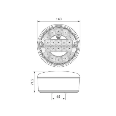 dsl 182ar takalyhdy led punainen keltainen mittakuva2 kuva