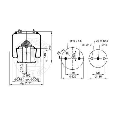 6710N P03 ilmapalje taka scania 4 5 sarja contitech mittakuva kuva