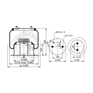 6716N P02 ilmapalje contitech mittakuva kuva