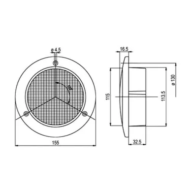 1608 6742 1 led takavalo 24V 1135mm reikaan mittakuva kuva