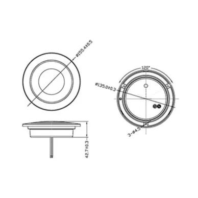 1608 6757 1 led takavalo 24V 127mm reikaan mittakuva kuva