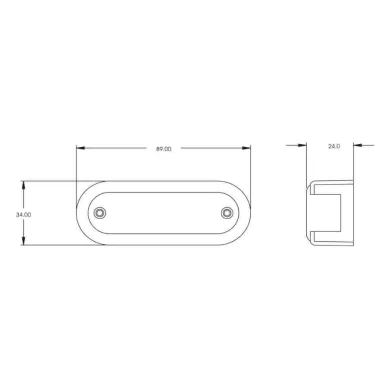 DSL 24.305 1 aarivalo keltainen 3 led 24V mittakuva kuva