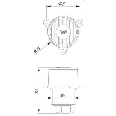 1070 M122 merkkivalo taka dasteri mittakuva kuva